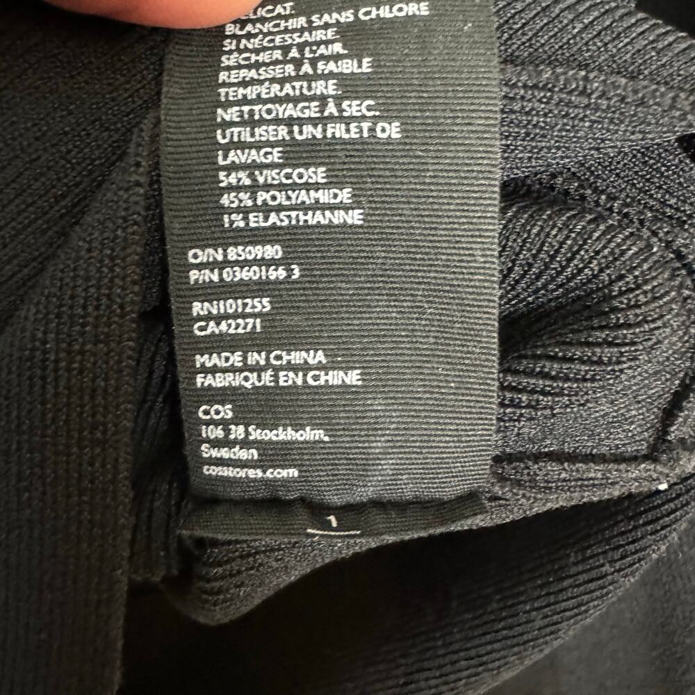 COS Women’s Zip Crew Neck Black Cardigan Sweater Size Small - Picture 9 of 9